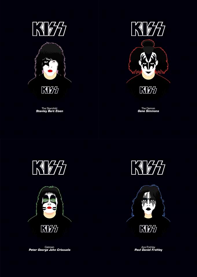 Rock Band Members Portraits