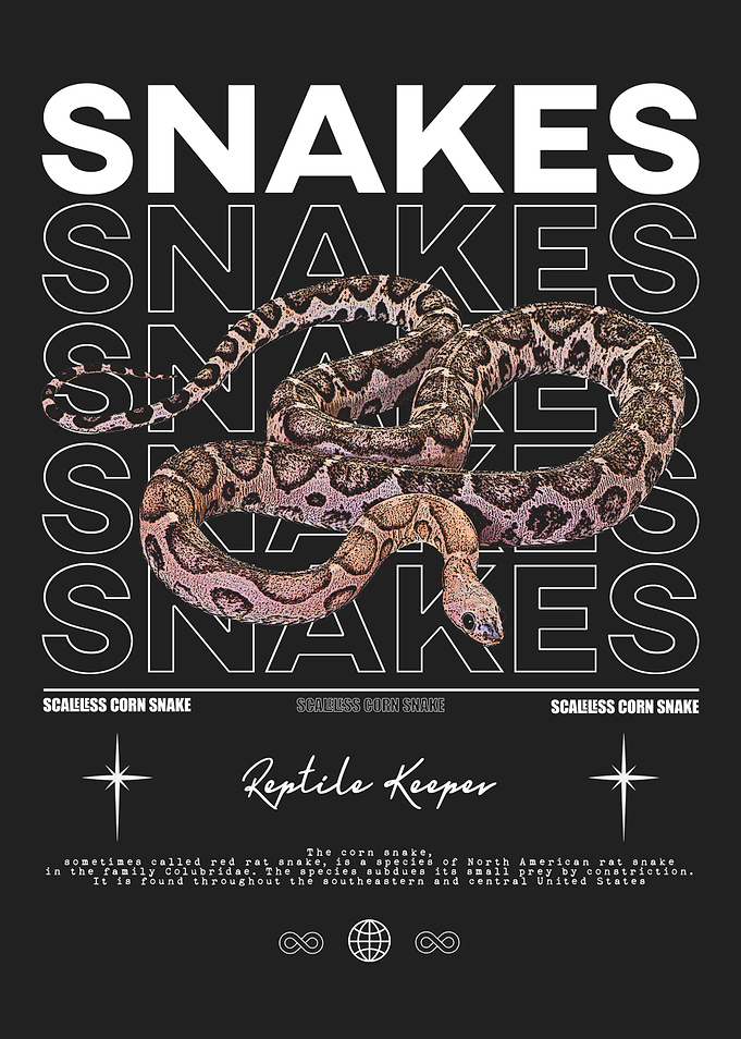 Scaleless Corn Snake Reptile Keeper Poster