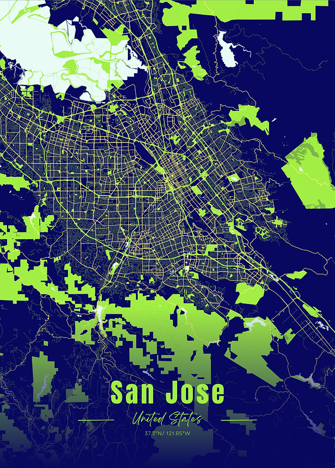 San Jose City Map Art