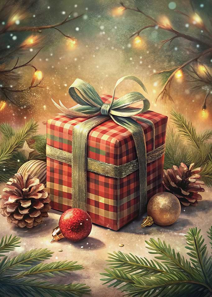 Festive Christmas Gift Still Life