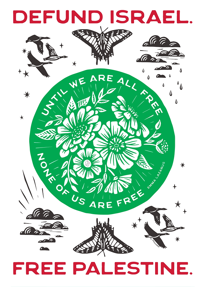 Defund Israel, Free Palestine Illustration