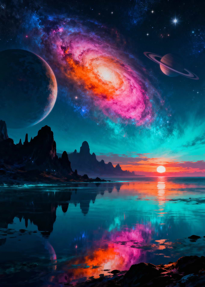 Cosmic Landscape with Galaxy and Planets