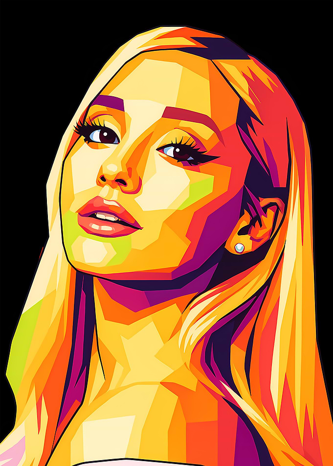 Ariana Grande Colorful Portrait