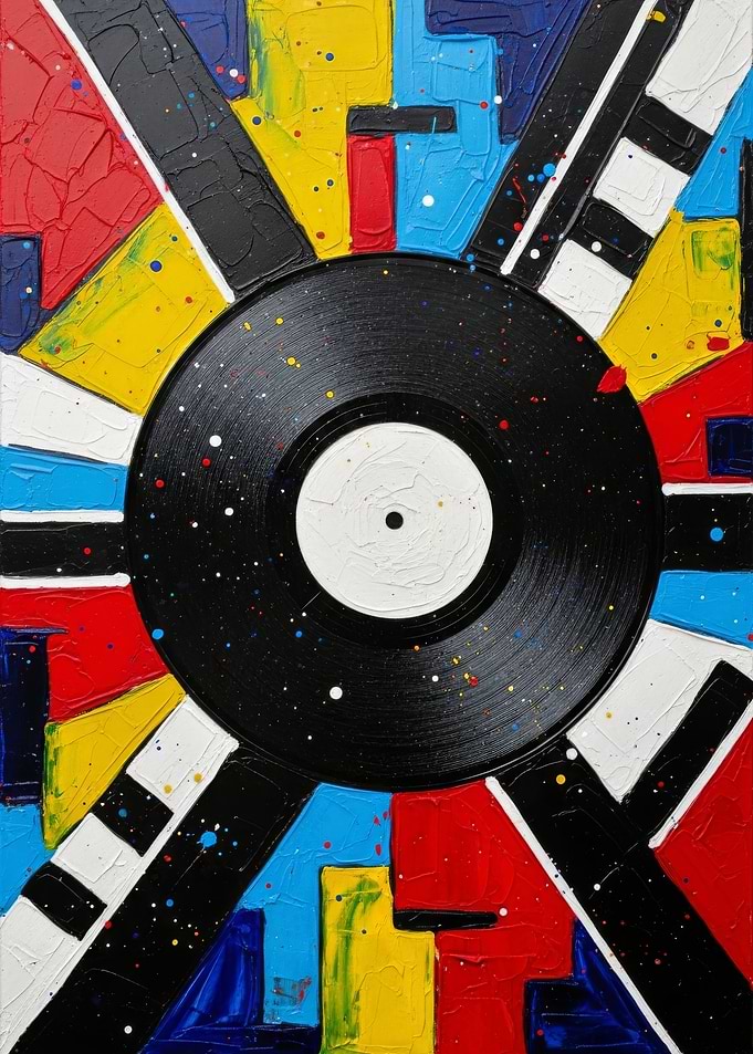 Abstract Vinyl Record Art
