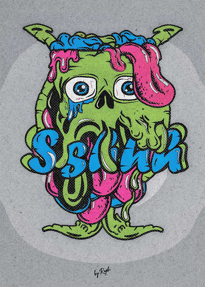 Colorful Zombie Skull