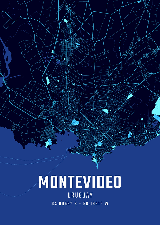 Montevideo Midnight City Map