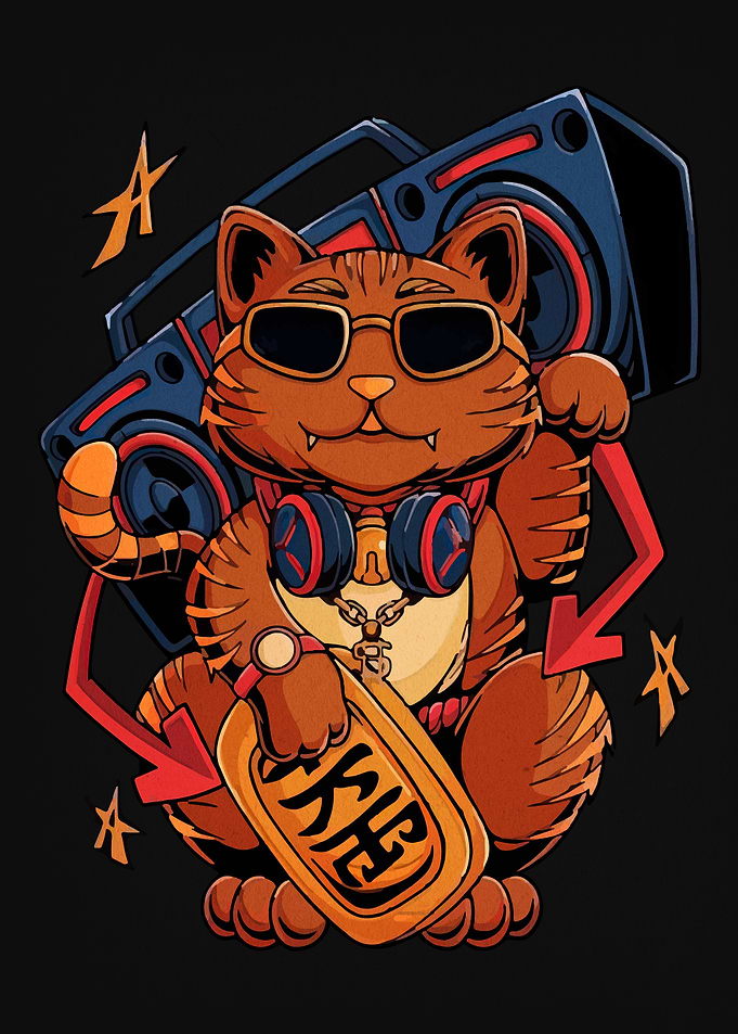 Cool Cat with Boombox