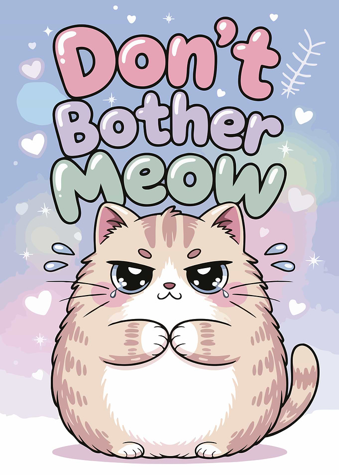 Don't Bother Meow Cartoon Cat