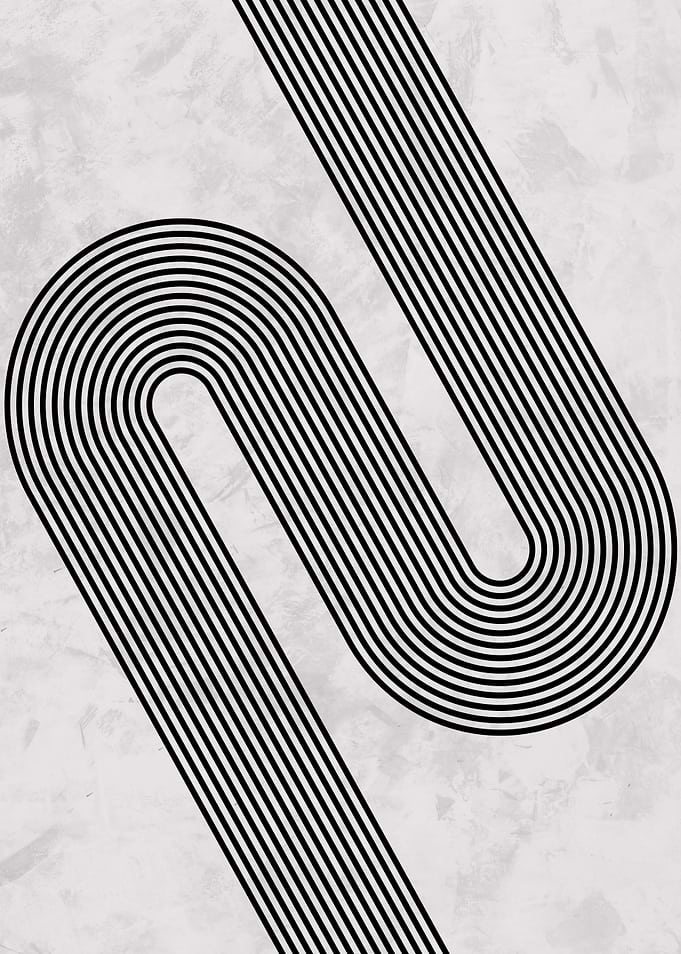 Abstract Black Lines on Gray Background