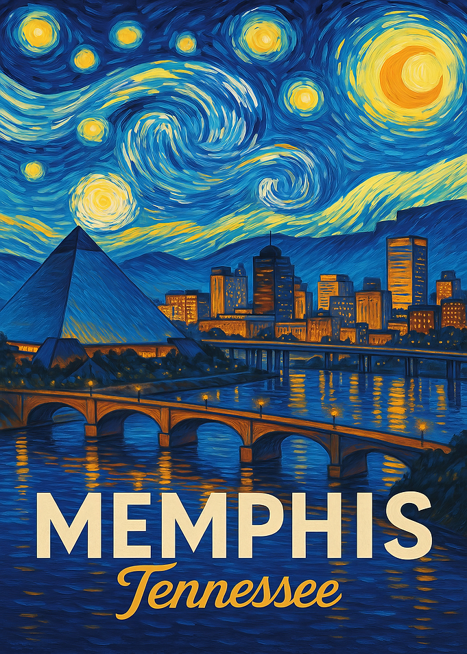 Memphis Tennessee Starry Night Art