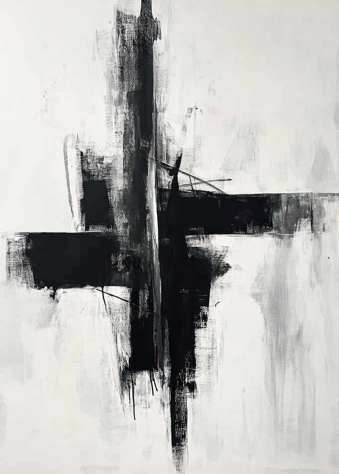 Black and White Abstract Painting