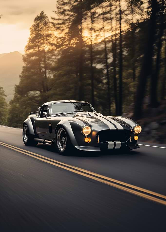 Classic Car on Mountain Road