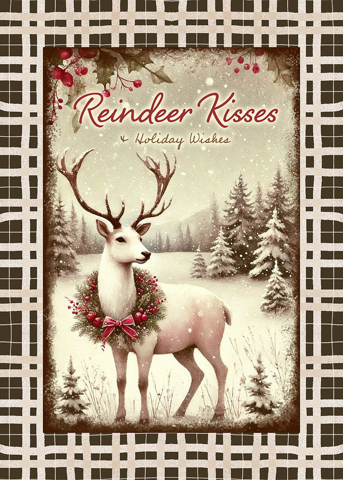 Reindeer Kisses Holiday Wishes