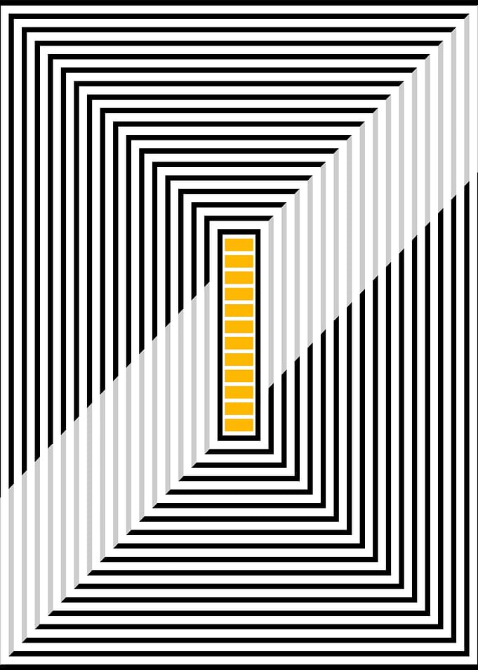 Abstract Black, White, and Yellow Pattern