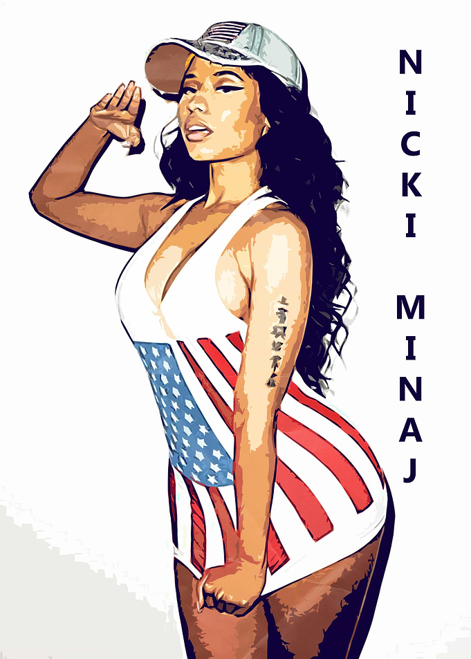 Nicki Minaj American Flag Art