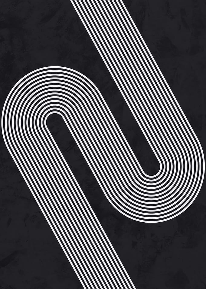 Abstract Black and White Line Art