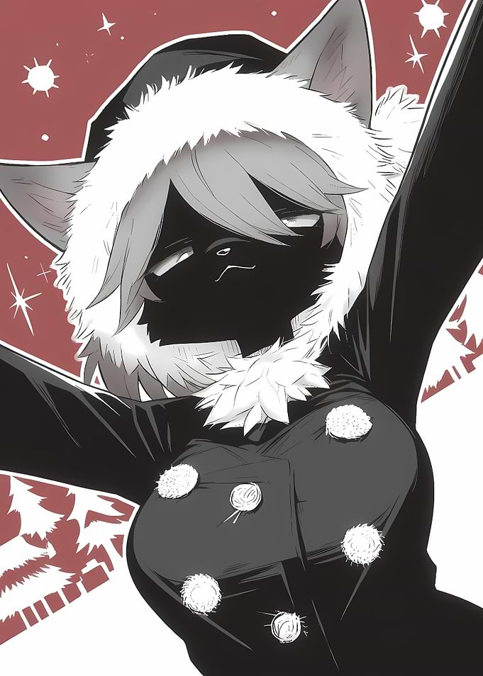 Anime Girl in Christmas Outfit