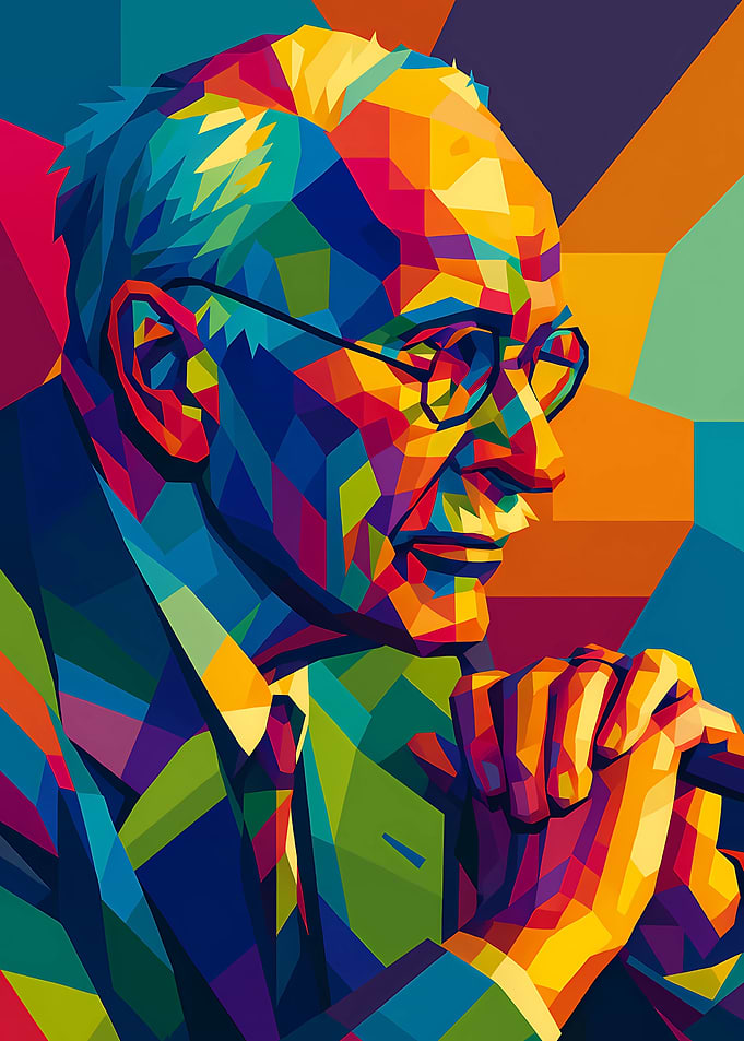 Colorful Portrait of Carl Jung