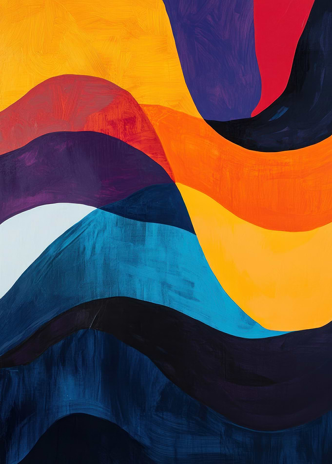 Abstract Colorful Wavy Painting
