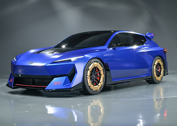 blue subaru sti