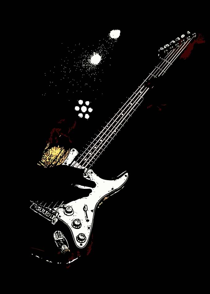Electric Guitar in Spotlight