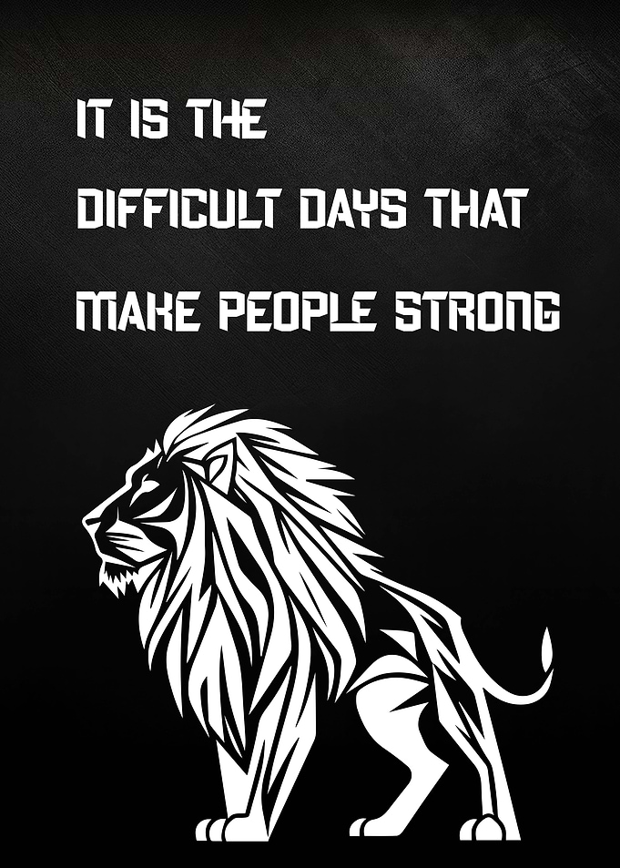 Lion and Motivational Quote Art