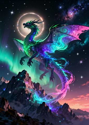 Celestial Dragon Over Mountains