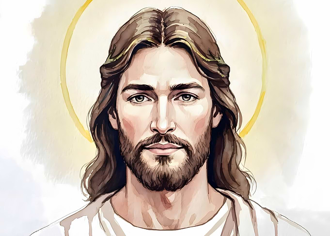 Watercolor Portrait of Jesus Christ