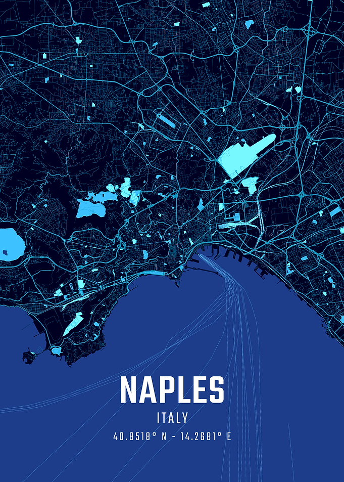 Naples Midnight City Map
