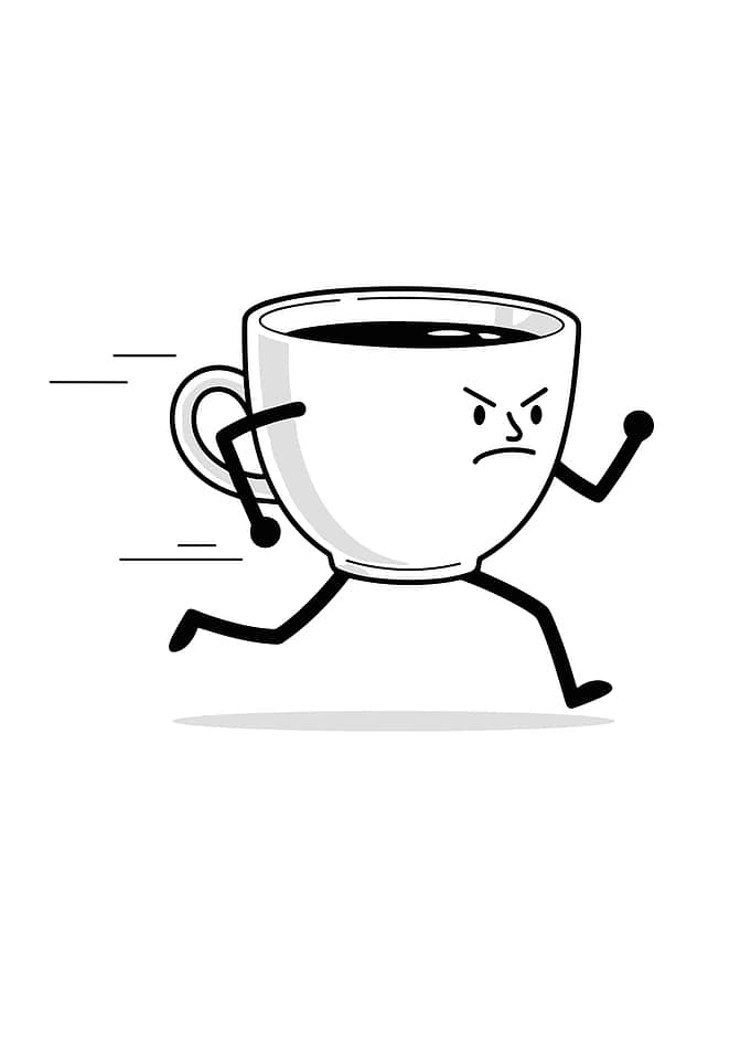 Running Coffee Cup Cartoon