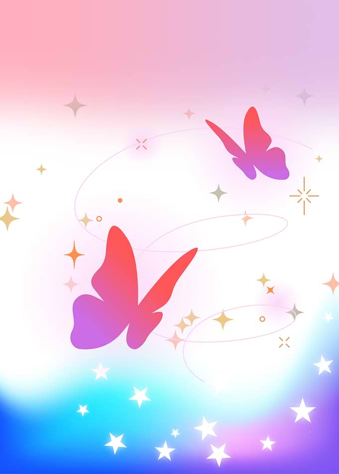 Gradient Butterflies with Stars