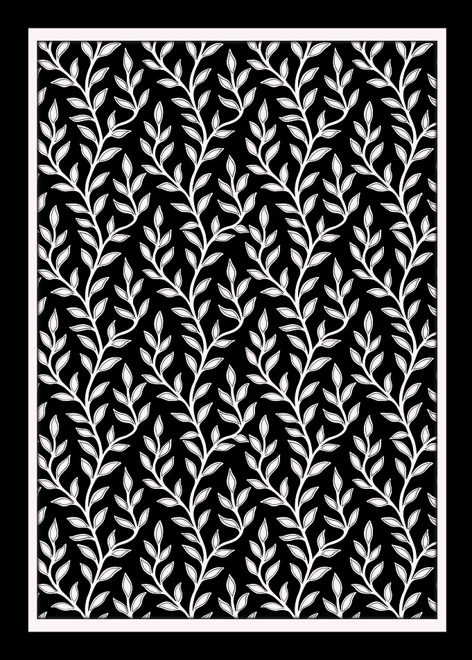 Monochrome Botanica – Hand-Drawn Leafy Foliage (Coordinating Print)