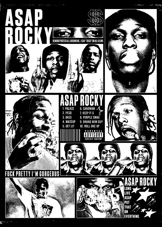 ASAP Rocky Album Art Collage