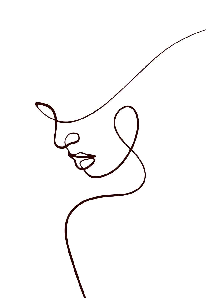 Minimal woman line art