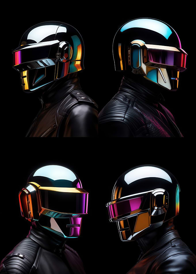 Daft Punk Helmets Portrait