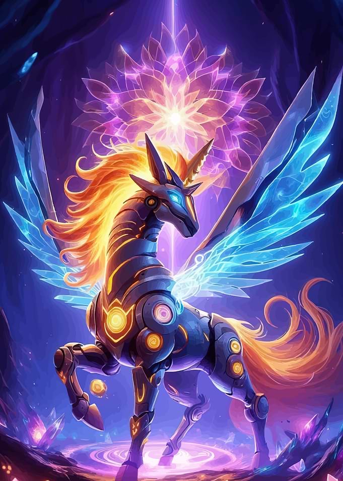 Cyberpunk Unicorn Wings