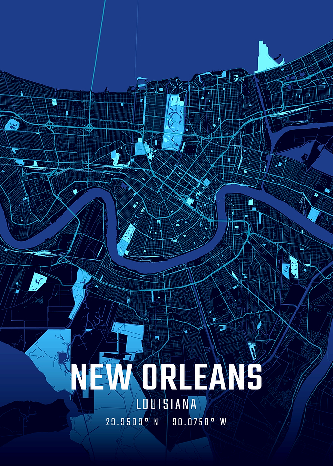 New Orleans Midnight City Map