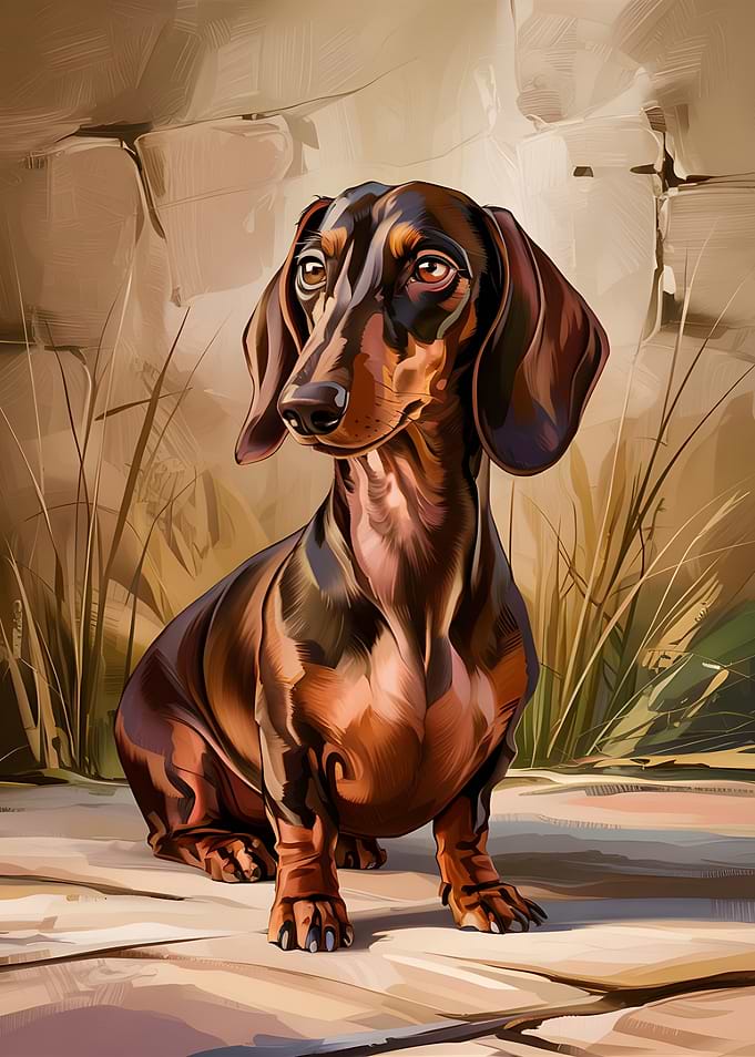 Dachshund Portrait Art