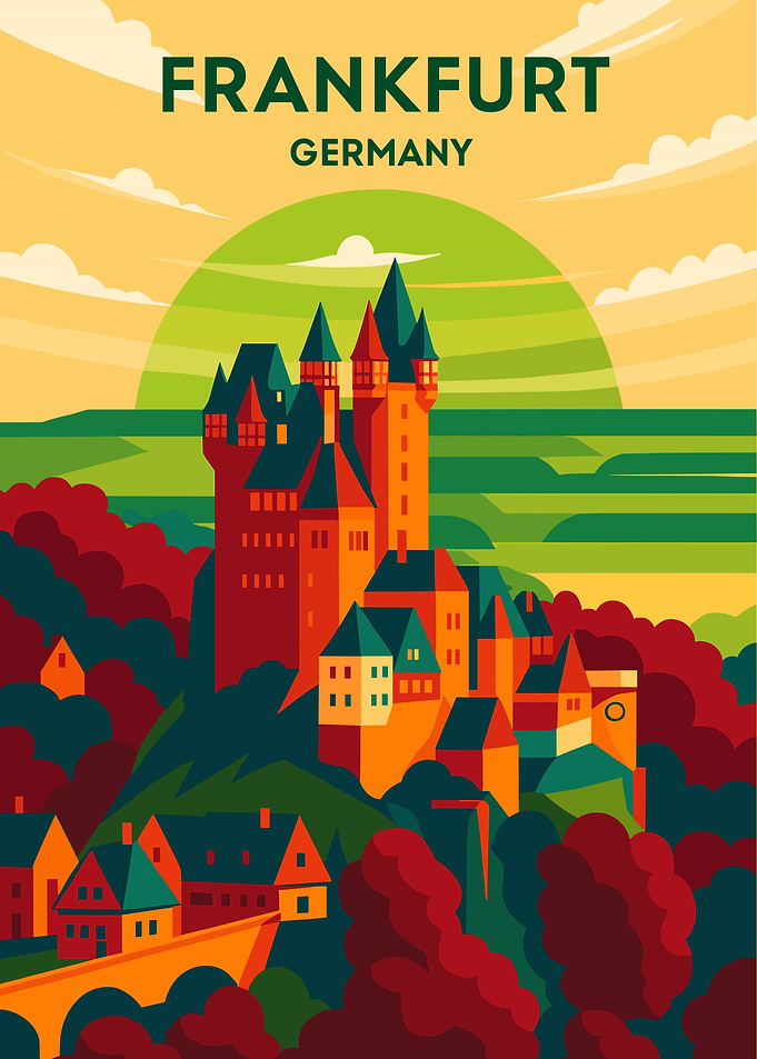 Frankfurt Germany Travel Poster
