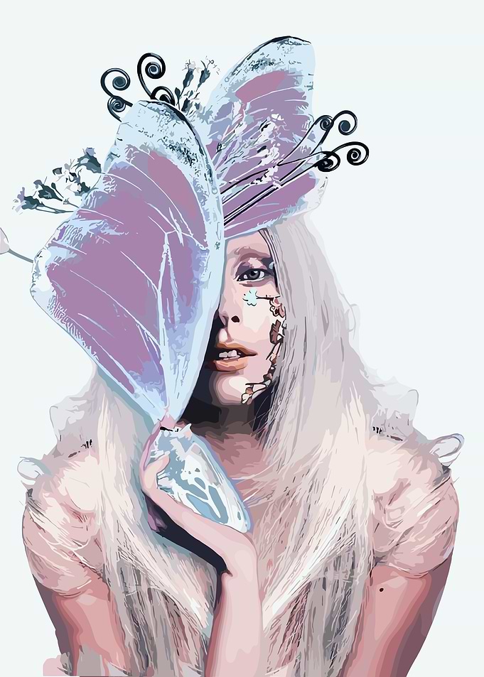 Lady Gaga Butterfly Portrait