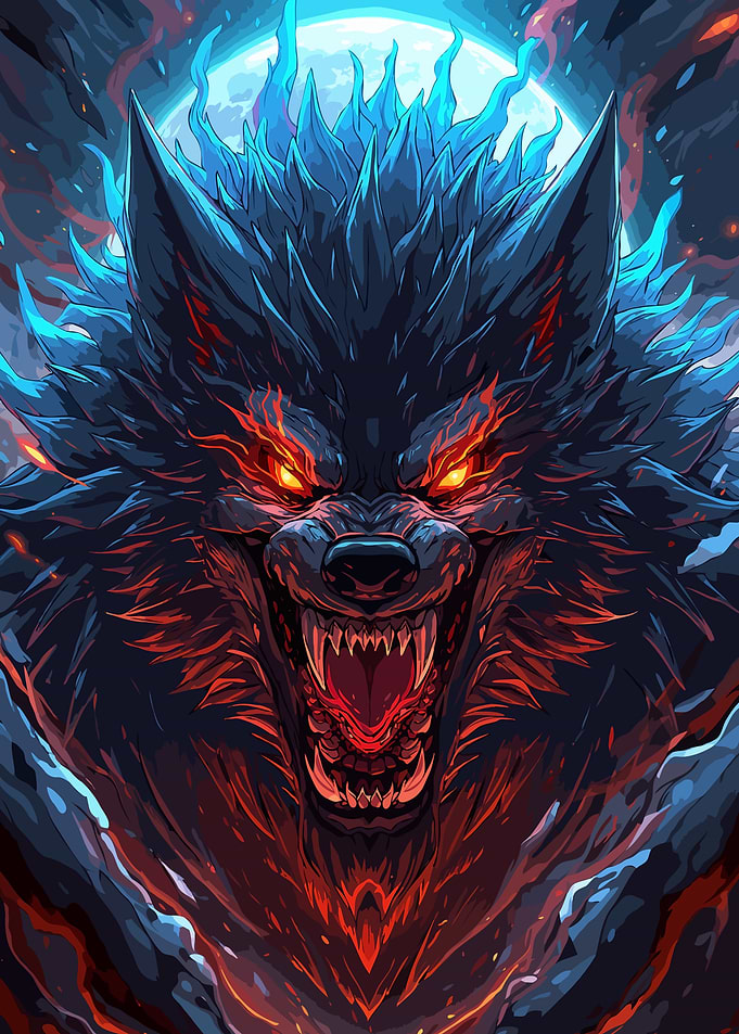 Fierce Werewolf with Fiery Eyes