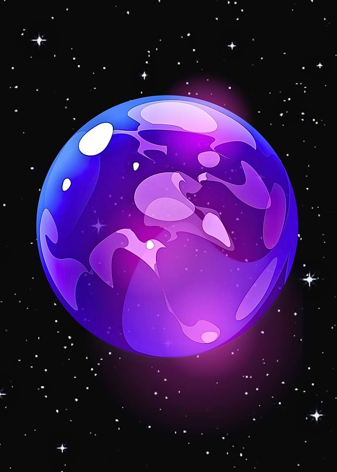 Purple Planet in Space