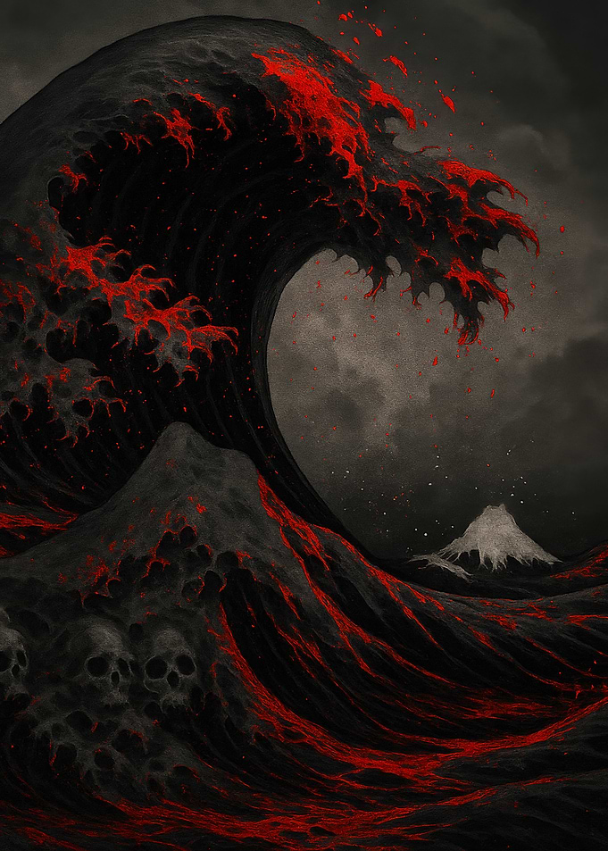 Dark Wave with Skulls and Blood