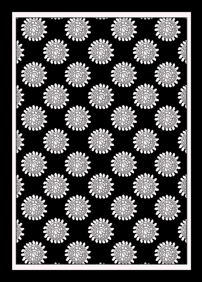 Monochrome Botanica – Hand-Drawn Floral Motif (Coordinating Print)