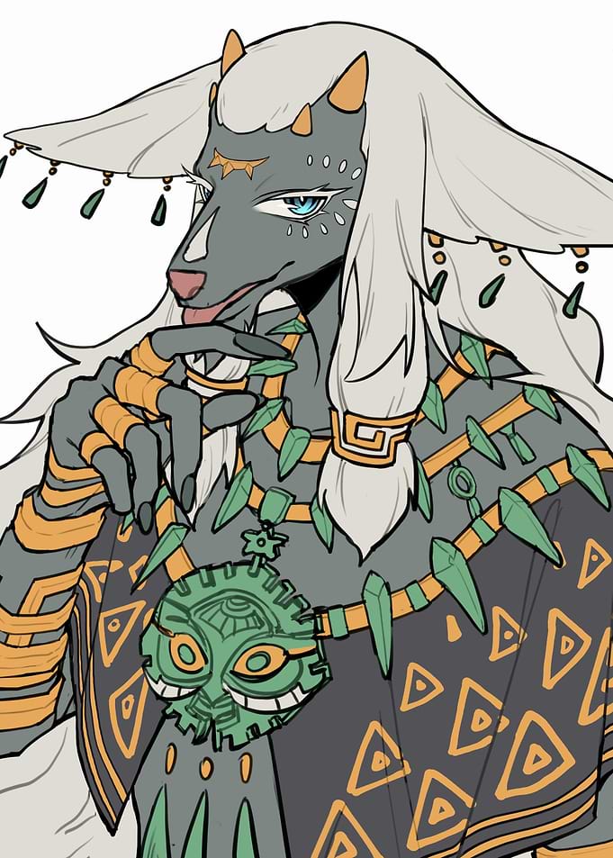 Anthropomorphic Wolf Character with Mask Pendant
