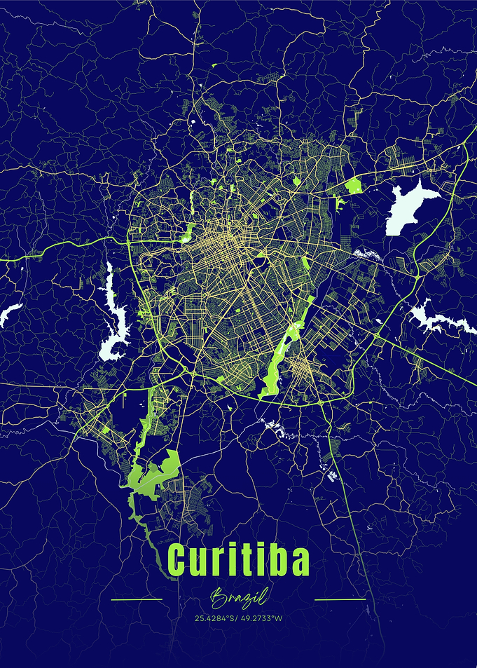 Curitiba, Brazil City Map
