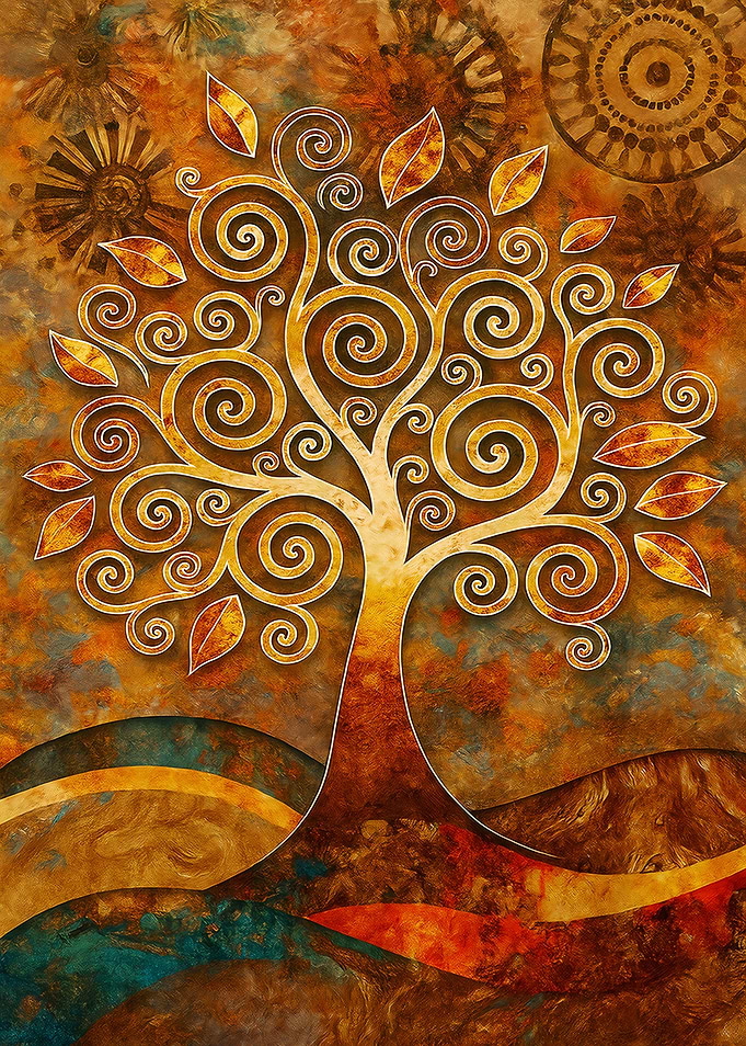 Swirling Tree of Life Art
