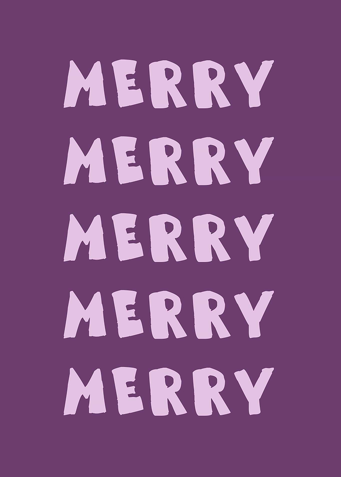 Merry Merry Christmas Plum Text Art