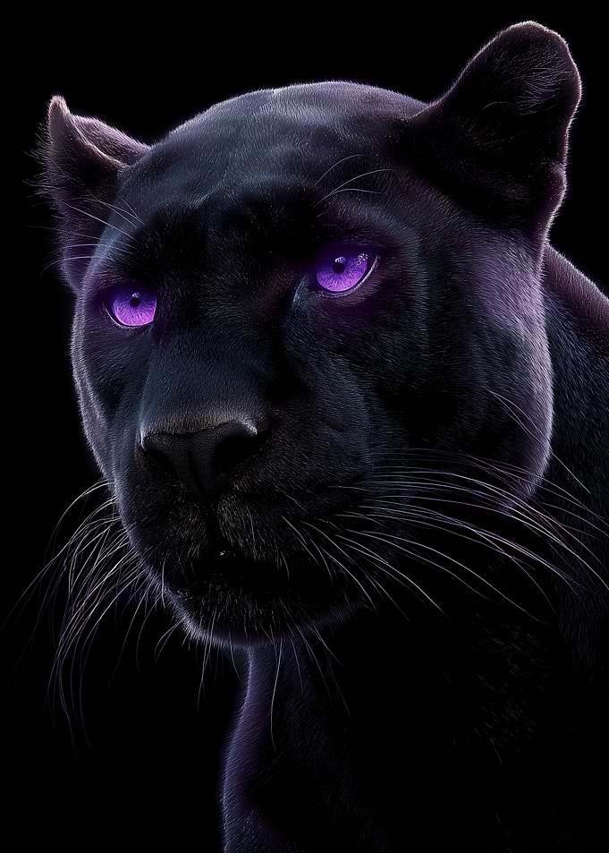 Black Panther with Purple Eyes