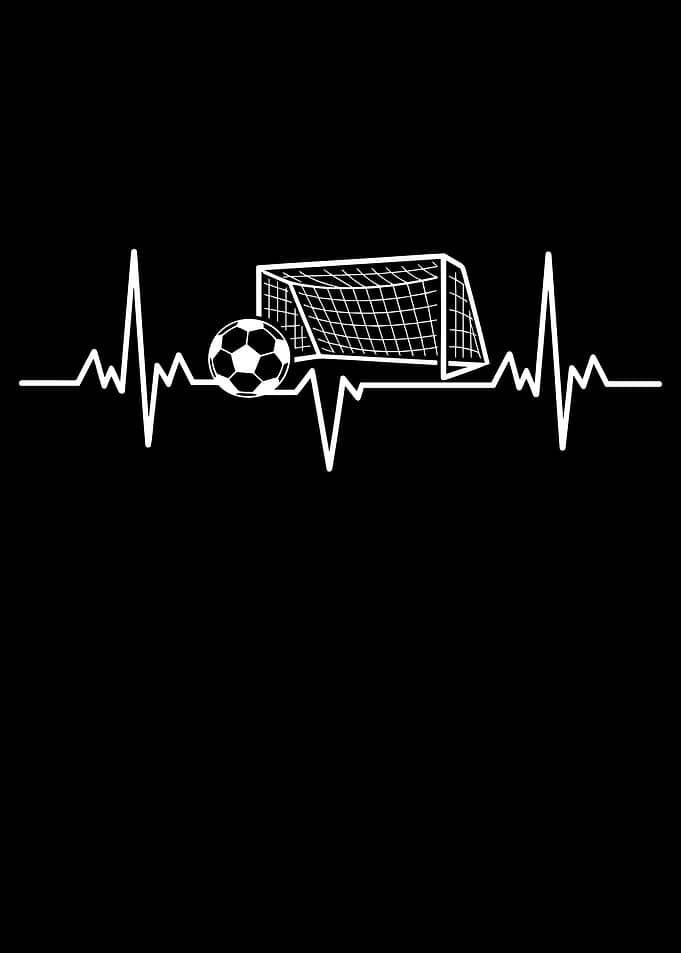 Soccer ball Heartbeat football goal frequency line graphic